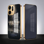 Oppo Reno 14 5G Running Horses Gold Electroplated Glass Phone Back Case
