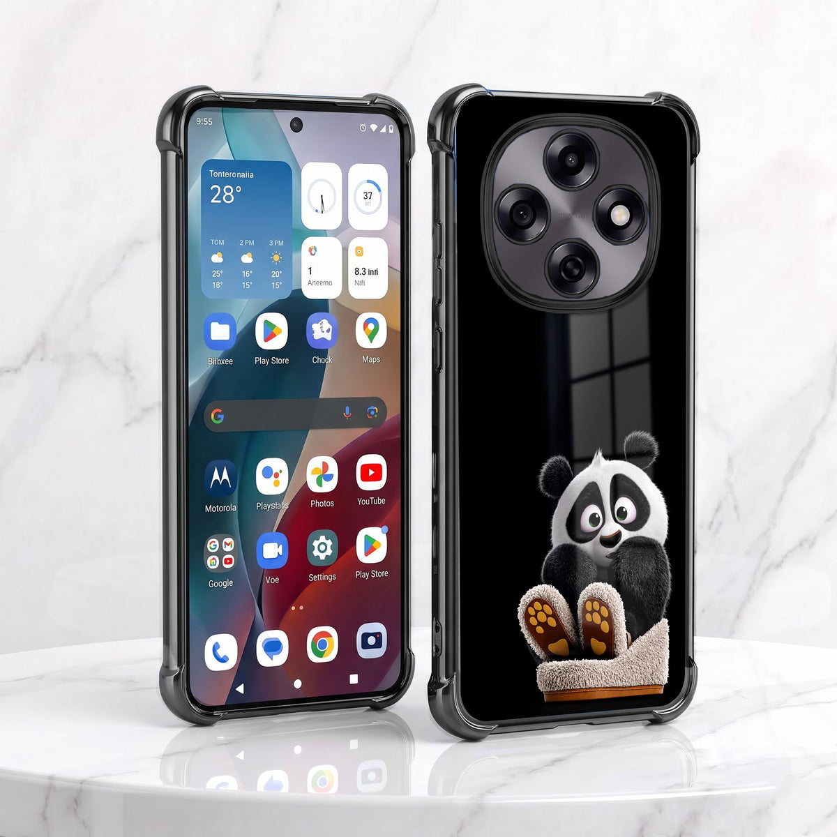 Oppo F31 Pro 5G Cute Panda Black Airbags Printed Back Case
