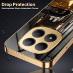 Redmi Note 15 Pro+ 5G Golden BMW Gold Electroplated Glass Phone Back Case