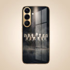 Samsung Galaxy A36 5G Running Horses Gold Electroplated Glass Phone Back Case