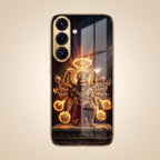 Samsung Galaxy A36 5G Lord Narasimha Gold Electroplated Glass Phone Back Case