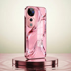 Vivo V40 Pro 5G Crystal Wave Energy Pink Electroplated Glass Phone Back Case