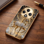 Oppo F27 Pro+ 5G Luxury Horse Texture Gold Electroplated Glass Phone Back Case