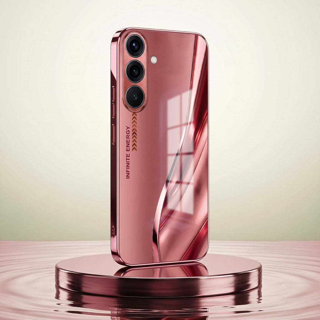 Samsung Galaxy A36 5G Luxury Infinity Energy Pink Electroplated Glass Phone Back Case