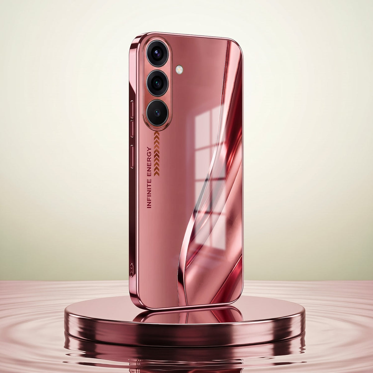 Samsung Galaxy A36 5G Luxury Infinity Energy Pink Electroplated Glass Phone Back Case