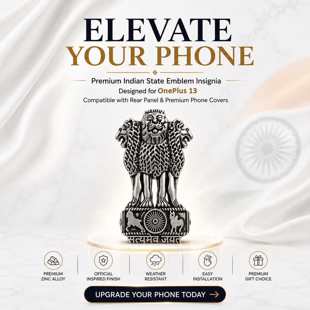 Oppo K13 Turbo Pro 5G Compatible Satyamev Jayate 3D Metal Emblem Sticker