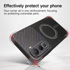 Vivo Y400 Pro 5G Carbon Fiber Leather Hybrid MagSafe Magnetic Case