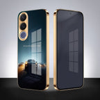Vivo V70 FE 5G Porsche Luxury Gold Electroplated Glass Phone Back Case