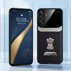 Samsung Galaxy M56 5G Satyamev Jayate 2-in-1 Emblem Leather Lens Protective Back Case