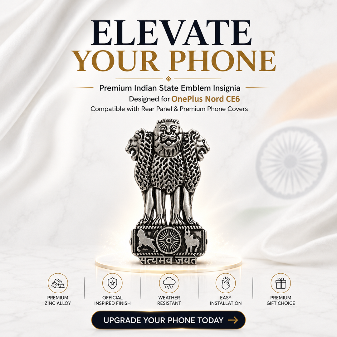 OnePlus Nord CE6 5G Compatible Satyamev Jayate 3D Metal Emblem Sticker