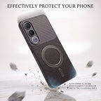 Vivo V70 FE 5G Carbon Fiber Leather Hybrid MagSafe Magnetic Case