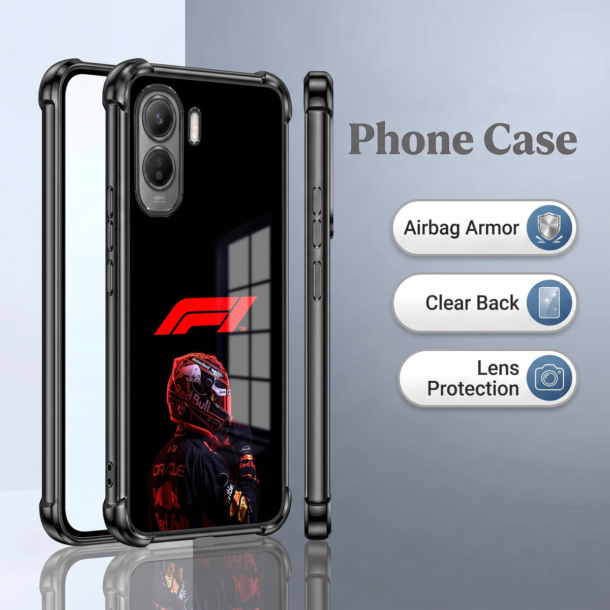 Vivo T5 Pro 5G F1 Rider Black Airbags Printed Back Case