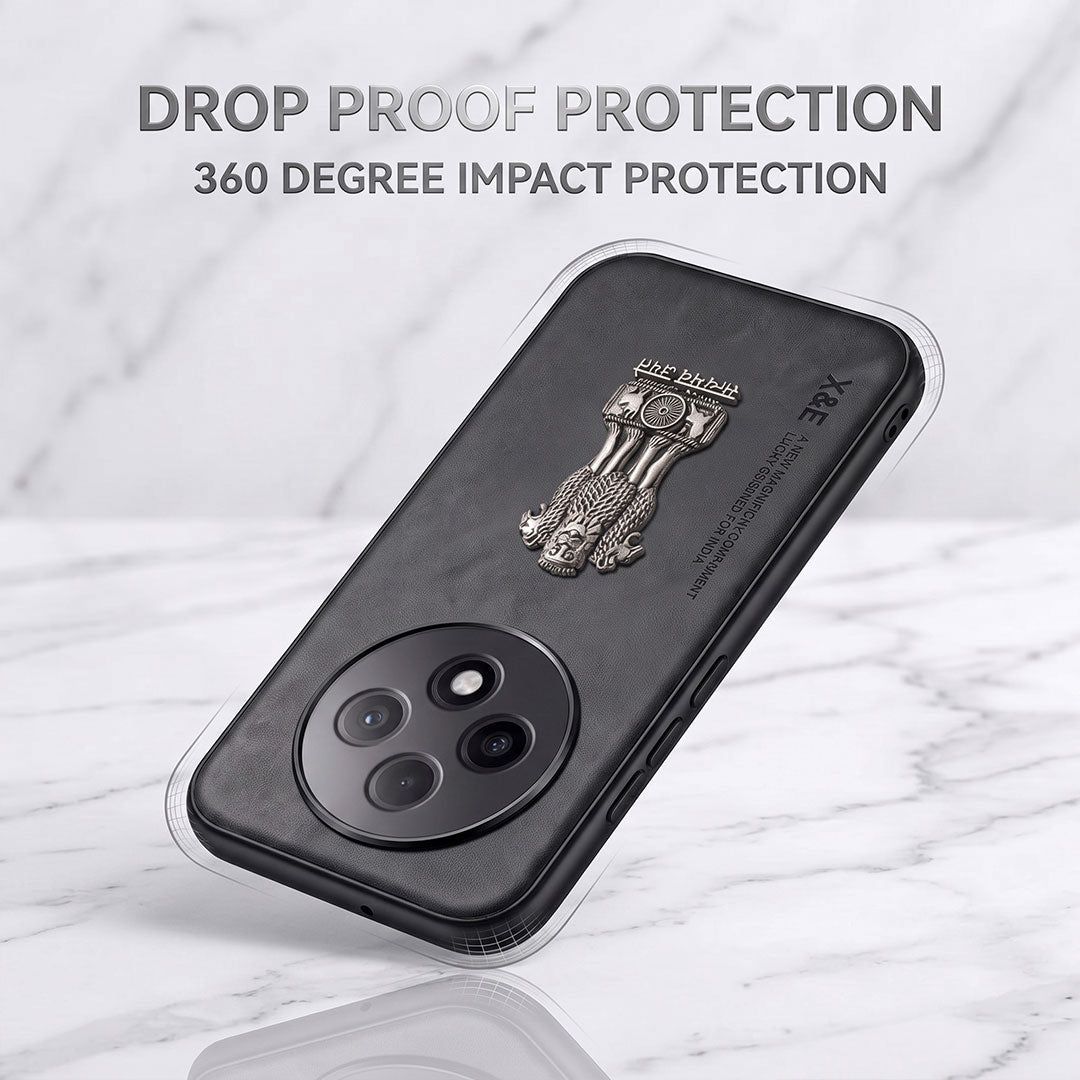 Oppo F27 Pro+ 5G Metal Emblem Satyamev Jayate Comfortable Sheepskin Phone Case