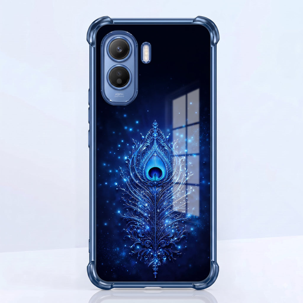 Vivo T5 Pro 5G Premium Peacock Feather Blue Airbags Printed Back Case