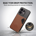 Oppo Reno 16 5G Carbon Fiber Heat Dissipation Leather Hybrid Phone Case