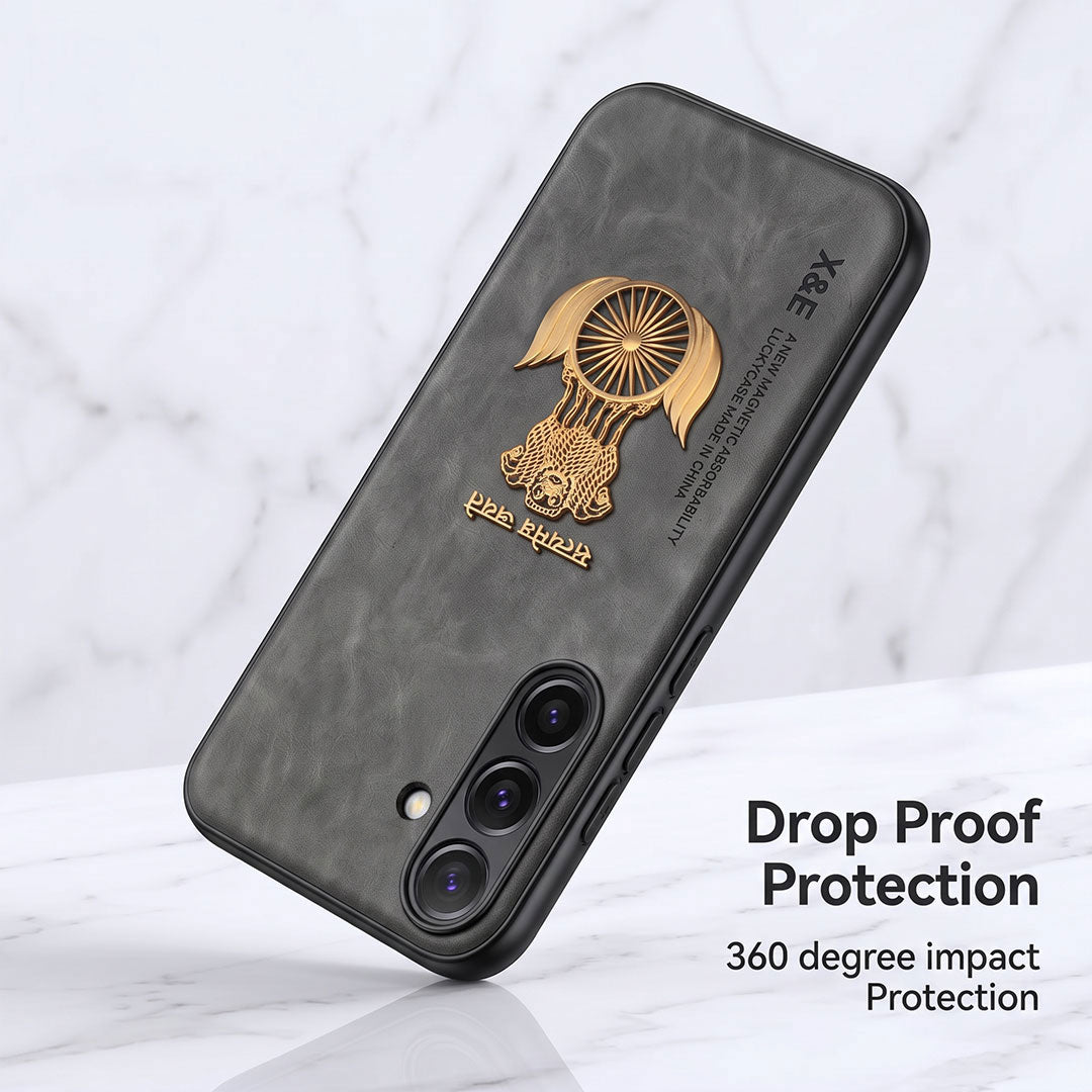 Samsung Galaxy A55 5G Satyamev Jayate Comfortable Leather Phone Case