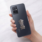 Vivo Y75 5G Compatible Satyamev Jayate 3D Metal Emblem Sticker