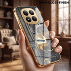 Redmi Note 15 Pro+ 5G Golden BMW Gold Electroplated Glass Phone Back Case