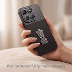Motorola Edge 70 5g Satyamev Jayate Carbon Fiber Leather Hybrid Phone Case