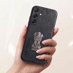 Samsung Galaxy A35 5G Metal Emblem Satyamev Jayate Comfortable Sheepskin Phone Case