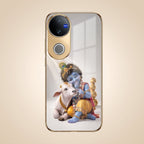 Vivo T4R 5G Bal Krishna Blessings Gold Electroplated Glass Phone Back Case