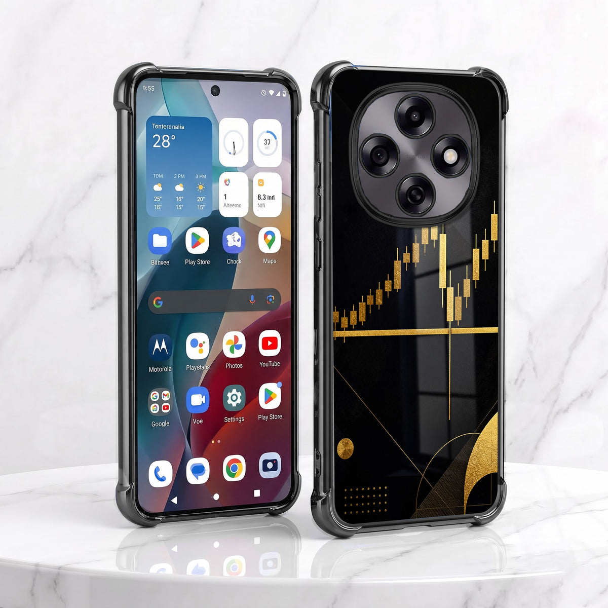 Oppo F31 Pro 5G Trading Candles Black Airbags Printed Back Case