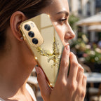 Oppo Reno 12 Pro 5G Golden Eagle Gold Electroplated Glass Phone Back Case