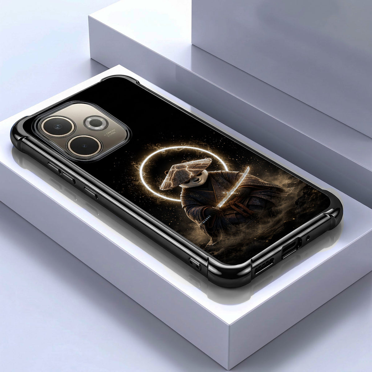 Oppo A5 Pro 5G Warrior Panda Black Airbags Printed Back Case