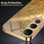 Vivo Y400 Pro 5G Golden Tree Gold Electroplated Glass Phone Back Case