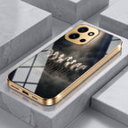 OnePlus Nord 6 5G Running Horses Gold Electroplated Glass Phone Back Case