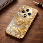 Oppo F27 Pro+ 5G Golden Butterfly Gold Electroplated Glass Phone Back Case