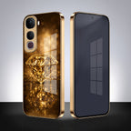 Vivo Y400 Pro 5G Golden Diamond Gold Electroplated Glass Phone Back Case