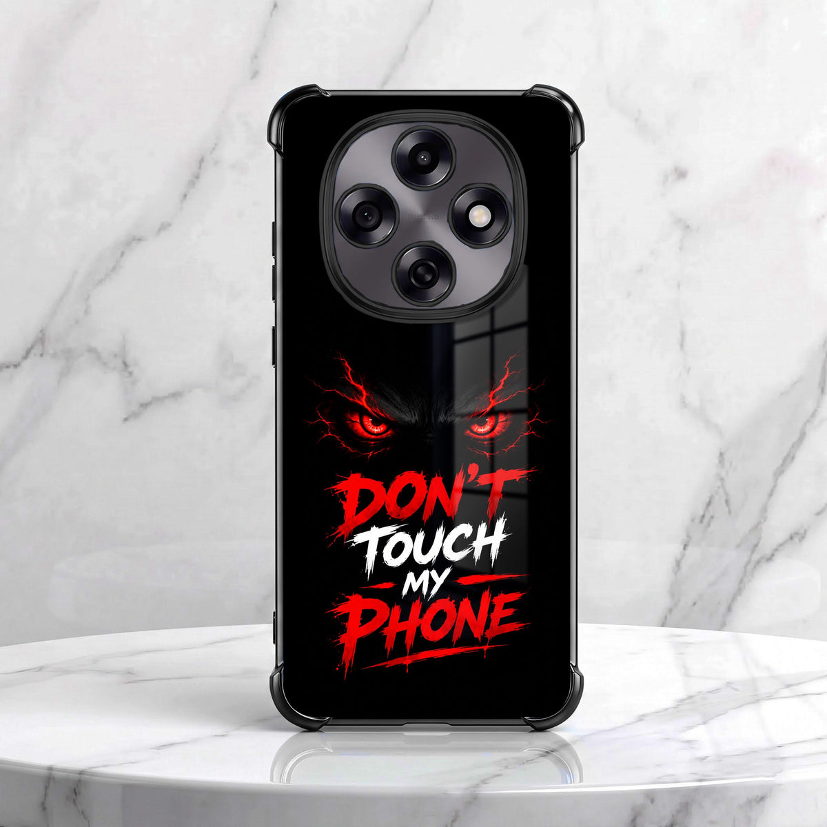 Oppo F31 Pro 5G Don't Touch My Phone Black Airbags Printed Back Case