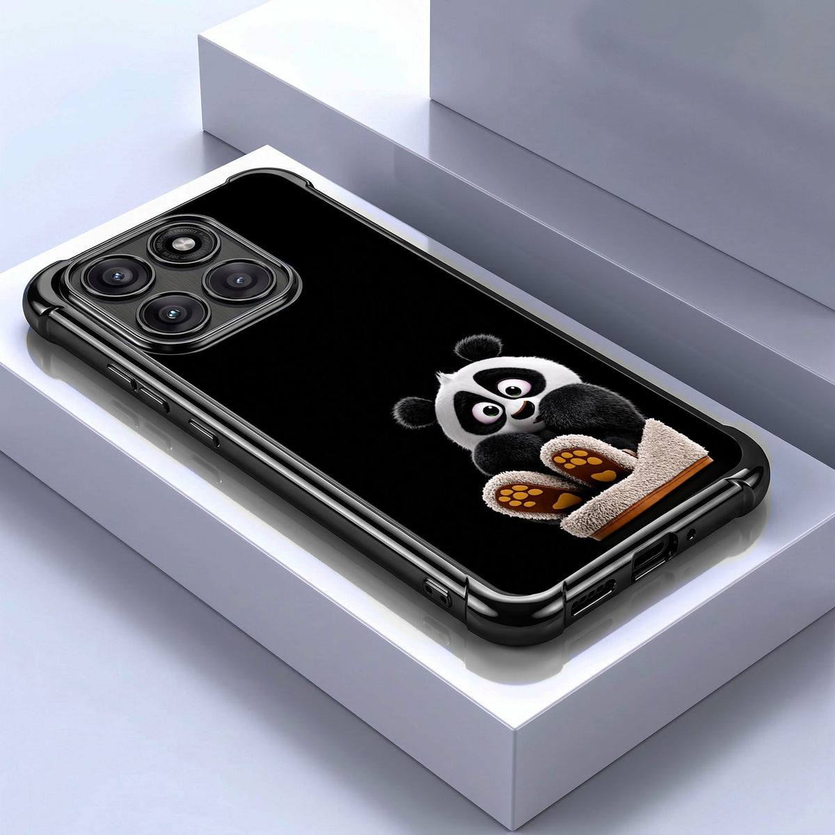 Motorola Edge 70 5G Cute Panda Black Airbags Printed Back Case