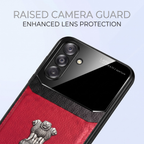 Samsung Galaxy M56 5G Satyamev Jayate 2-in-1 Emblem Leather Lens Protective Back Case