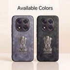 Redmi Note 14 Pro+ 5G Metal Emblem Satyamev Jayate Comfortable Sheepskin Phone Case