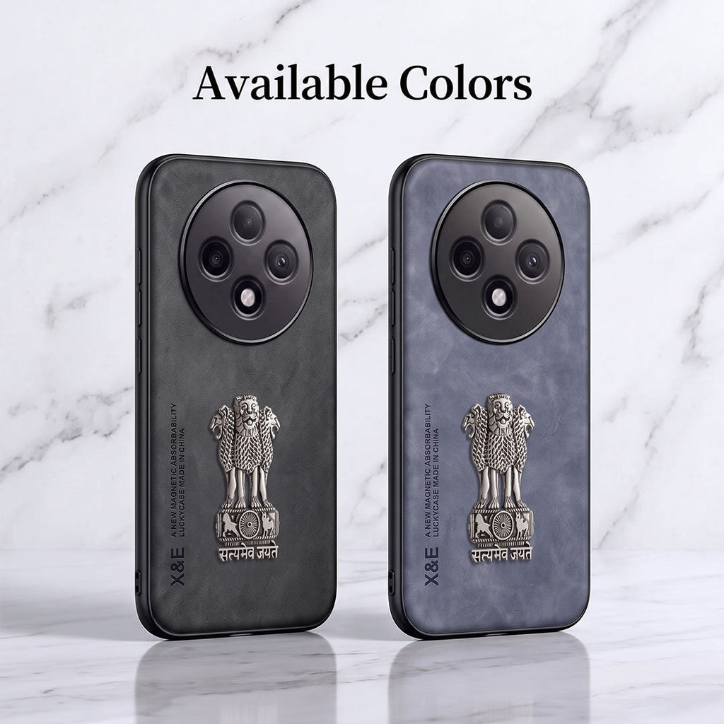 Oppo F27 Pro+ 5G Metal Emblem Satyamev Jayate Comfortable Sheepskin Phone Case