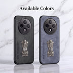 Oppo F27 Pro+ 5G Metal Emblem Satyamev Jayate Comfortable Sheepskin Phone Case
