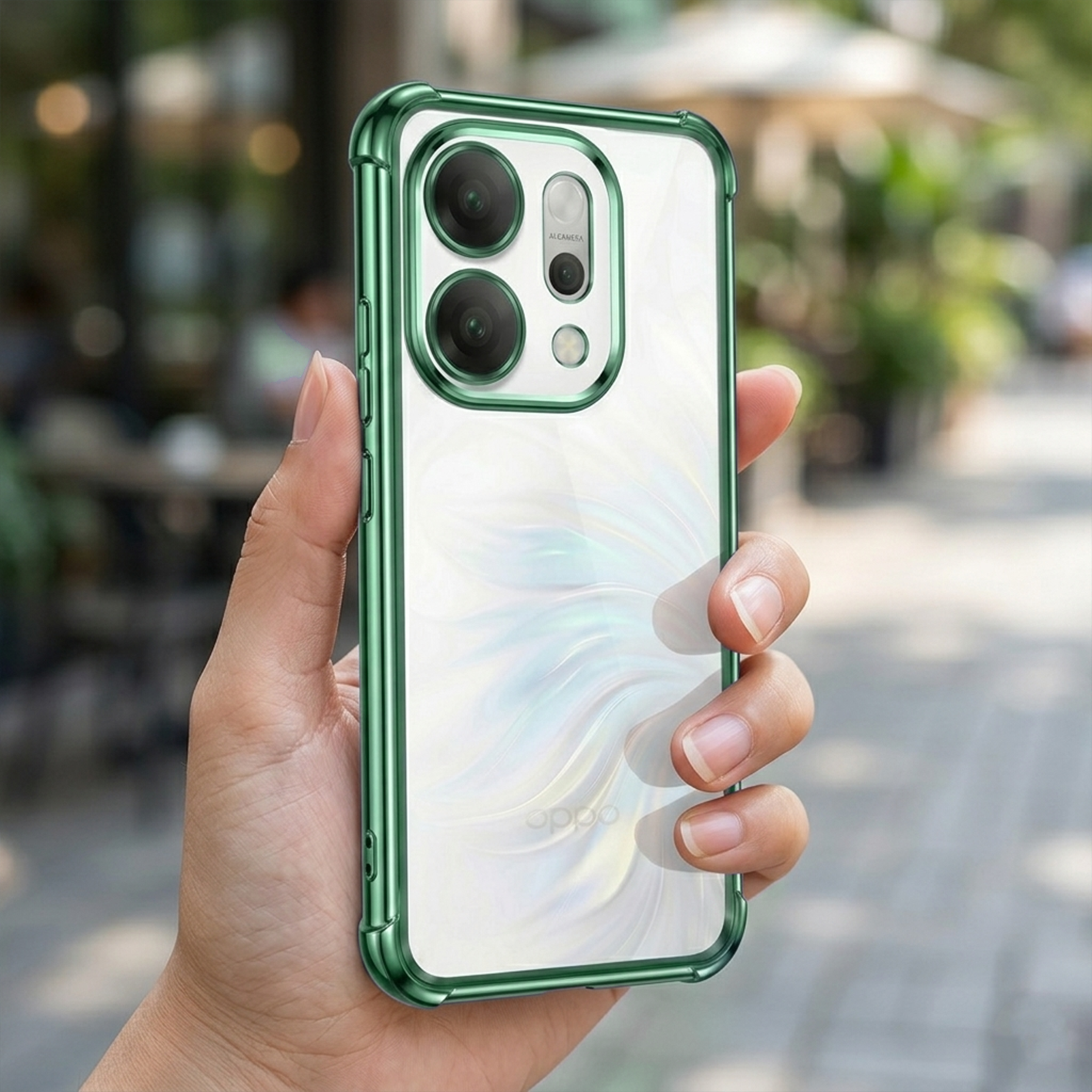 Oppo Reno 14 Pro 5G Anti-Yellow Electroplating Transparent Airbags Case