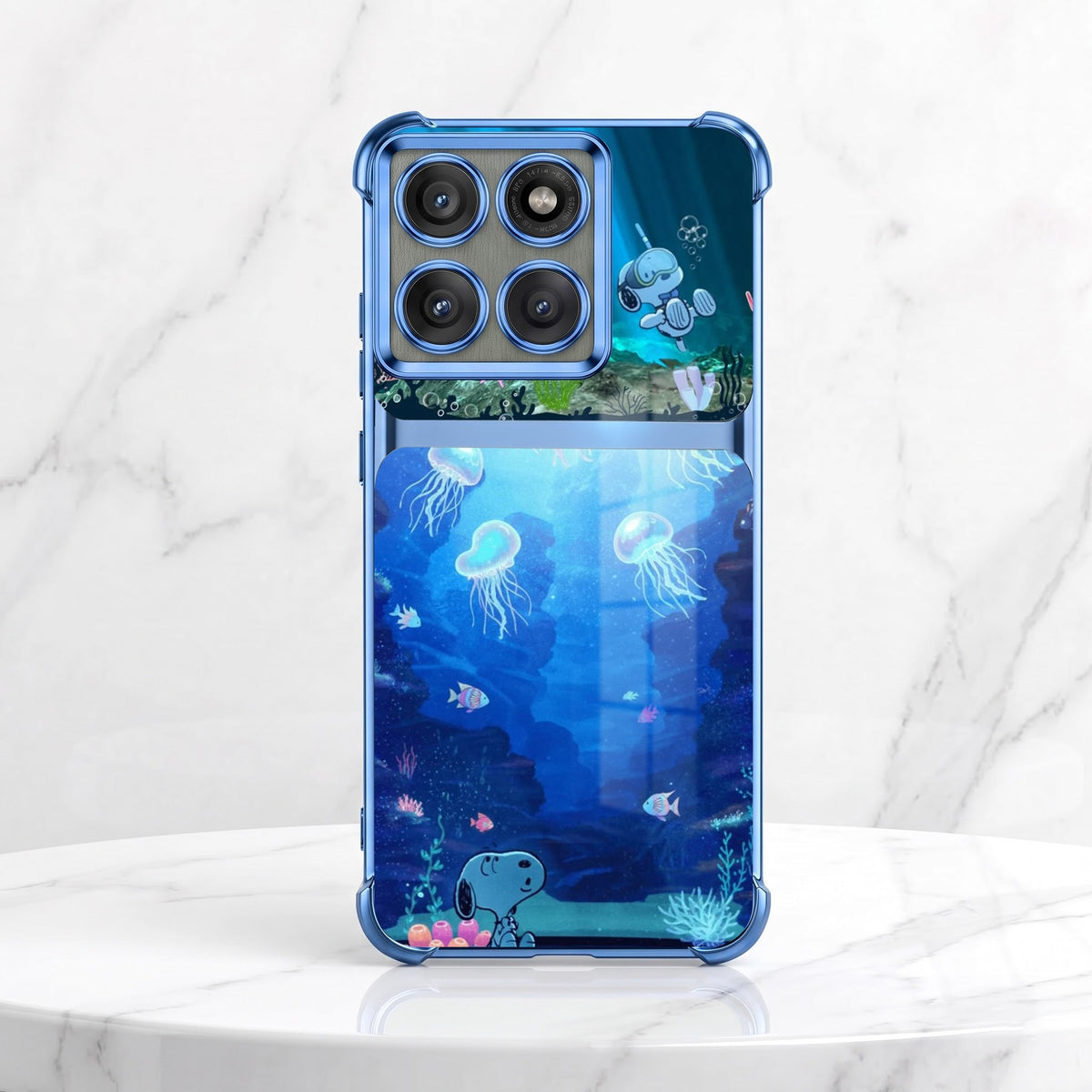 Motorola Edge 60 Pro 5G Mystic Jellyfish Dual-Tone Transparent Blue Airbags Case