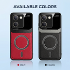 Vivo Y200 Pro 5G Premium Magsafe Magnetic Leather Lens Protective Case