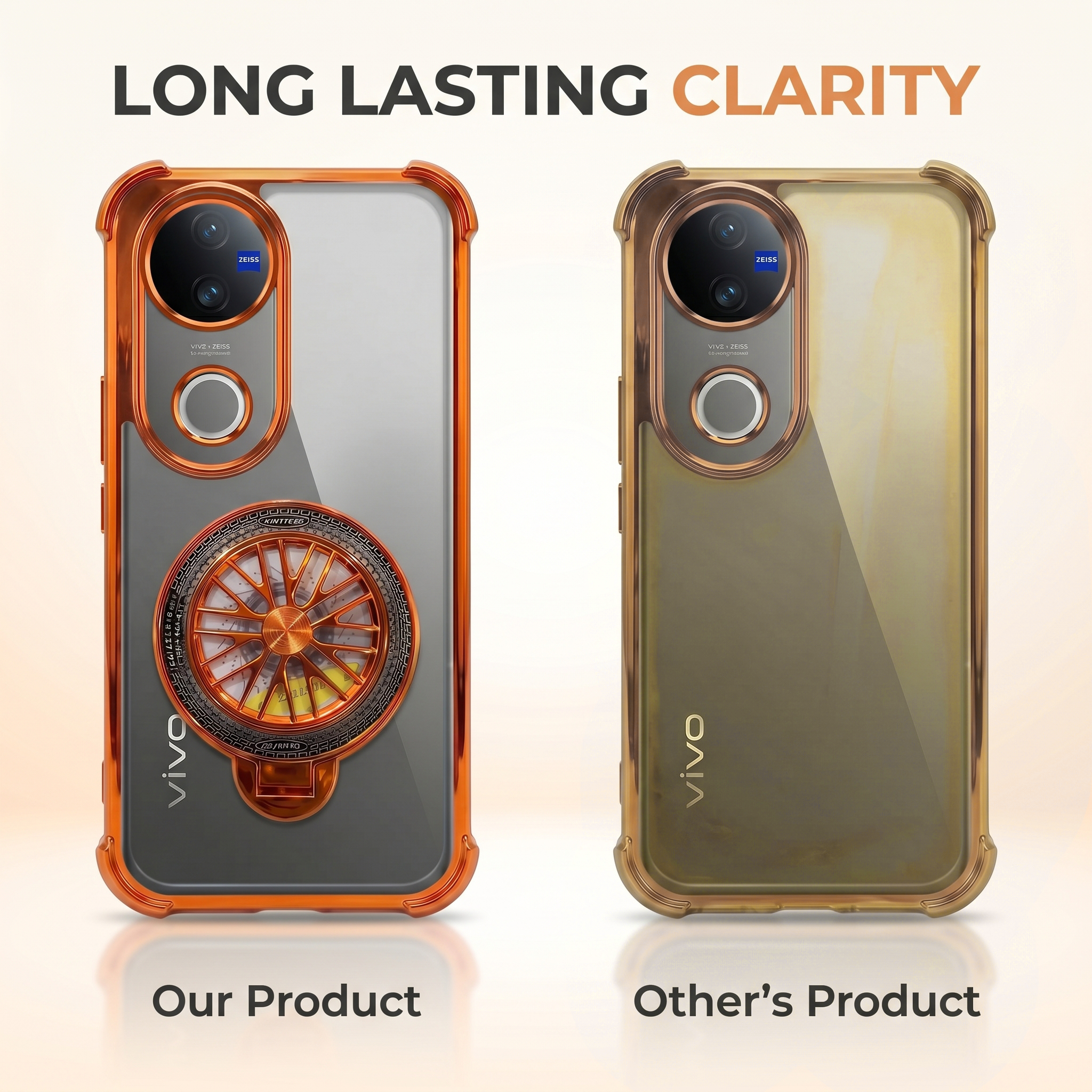 Vivo V50 5G Stress Buster Wheel Rotating Airbag Cosmic Orange Case