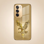 Oppo Reno 12 Pro 5G Golden Eagle Gold Electroplated Glass Phone Back Case