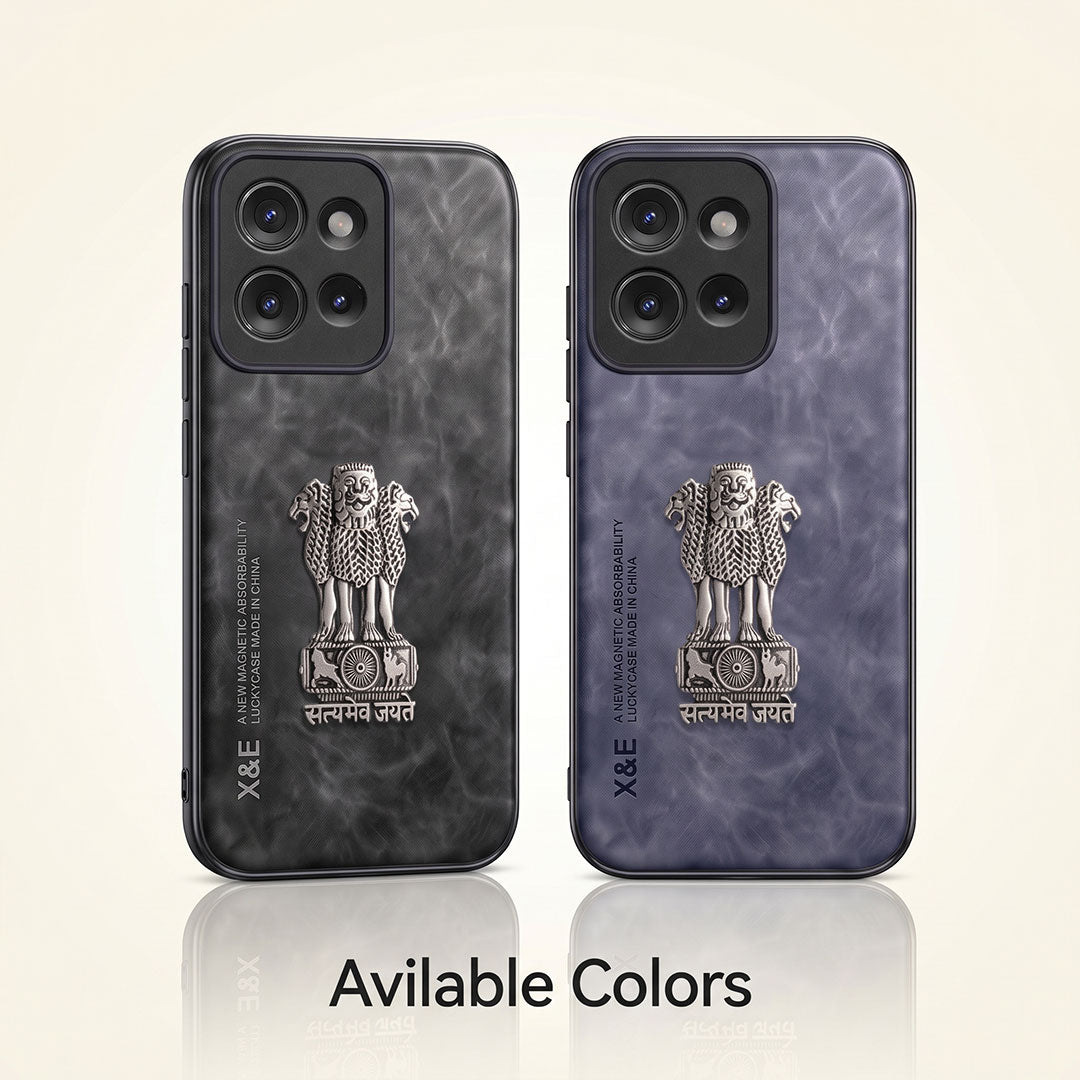 Motorola Edge 50 5G Metal Emblem Satyamev Jayate Comfortable Sheepskin Phone Case