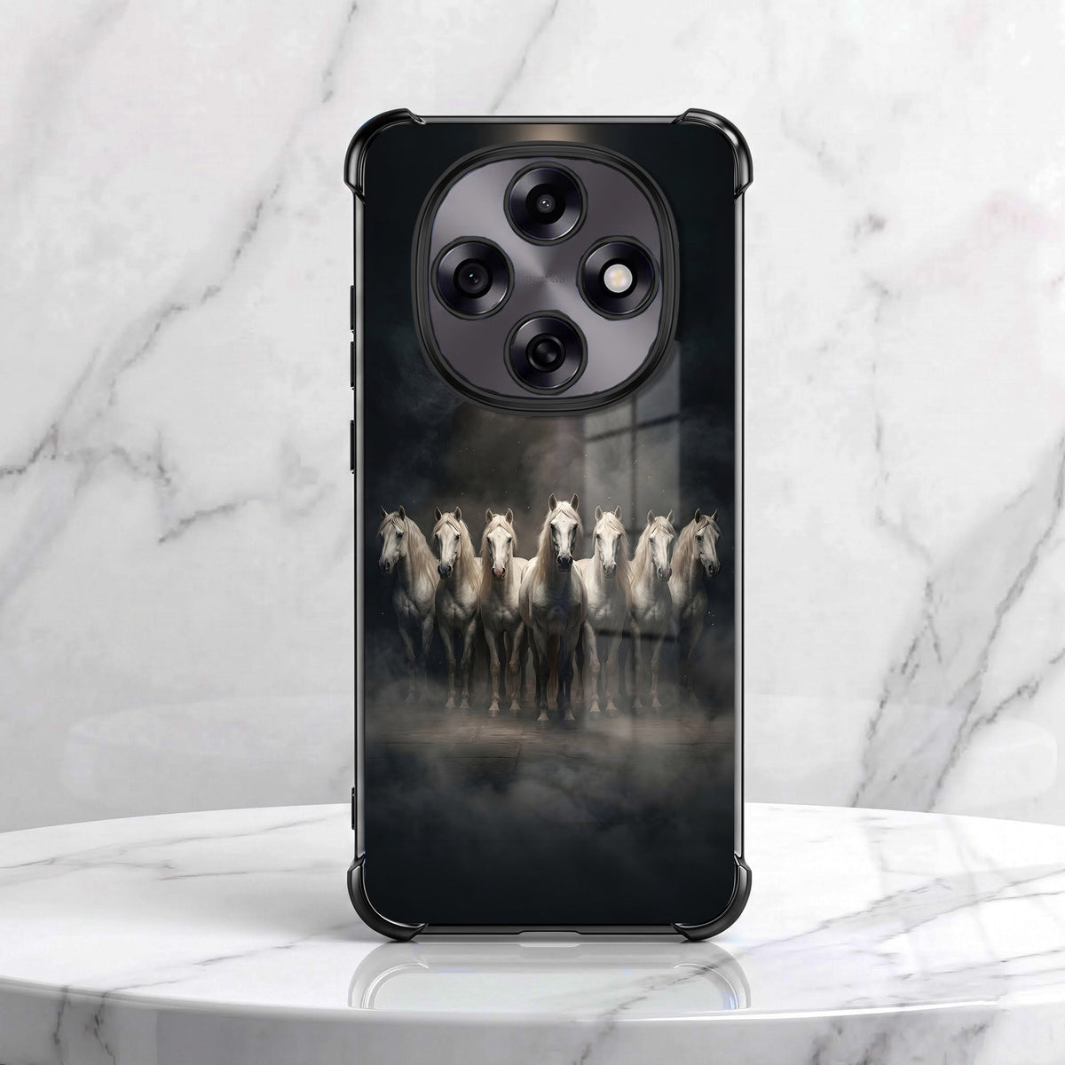 Oppo F31 Pro 5G Running Horses Black Airbags Printed Back Case