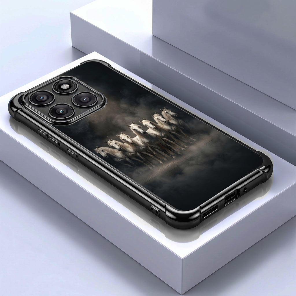 Motorola Edge 70 5G Running Horses Black Airbags Printed Back Case