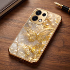 Oppo Reno 16C 5G Golden Butterfly Gold Electroplated Glass Phone Back Case