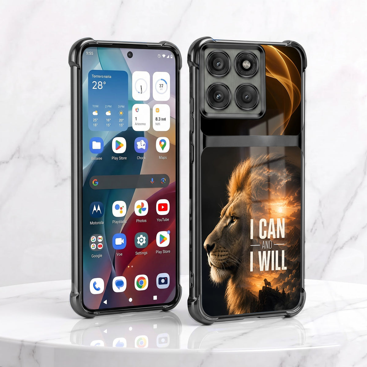 Motorola Edge 60 Pro 5G Rise of the King Dual-Tone Transparent Black Airbags Case