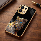 Oppo Reno 16C 5G Panther Gold Electroplated Glass Phone Back Case