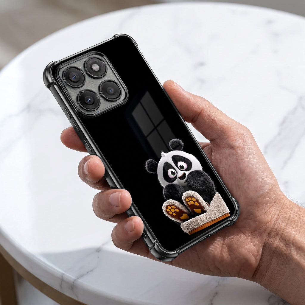 Motorola Edge 70 5G Cute Panda Black Airbags Printed Back Case